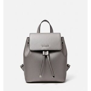 Metallic Silver Pebbled Leather Mini Backpack - Convertible - Gently Used